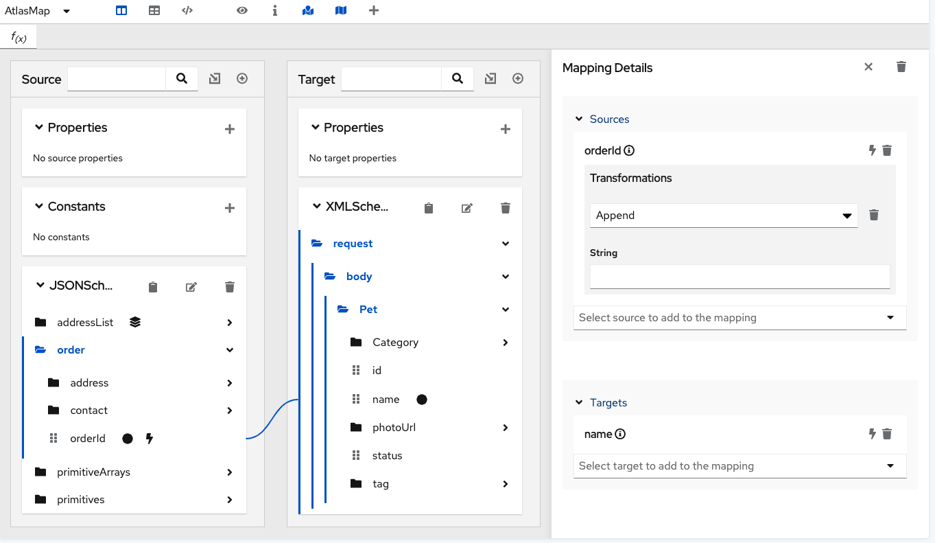 Mapping details transformation button